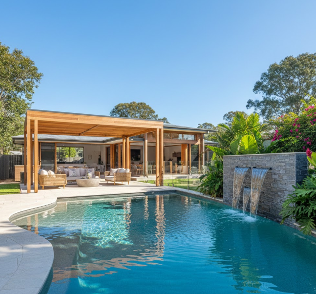 Swimming pool landscaping Holland Park QLD