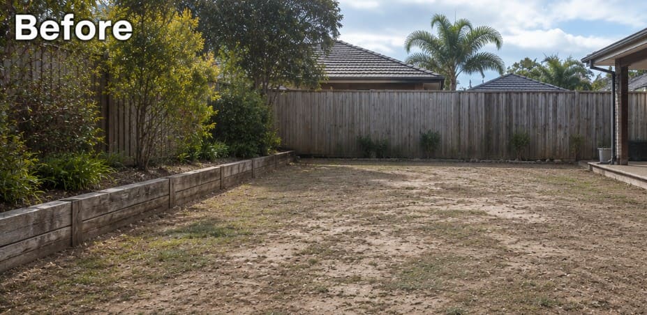 Before natural grass installation Brisbane